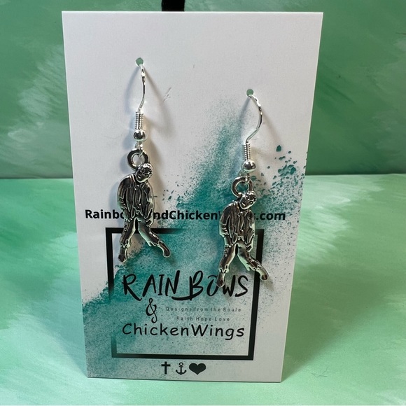 ZOMBIE ZOMBIE ZOMBIES SILVER TONE EARRINGS - Picture 1 of 2